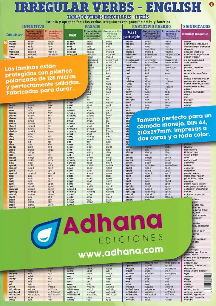 Adhana Ediciones – Láminas y Póster para aprender idiomas y muchas materias más